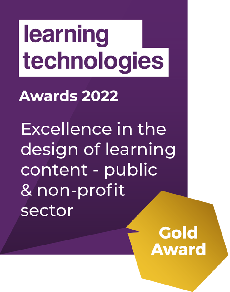 LT22 Excellence in the design of learning content Awards badges Paars